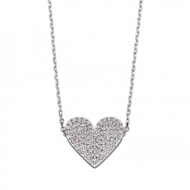 Strieborný náhrdelník Fiorelli silver Srdce