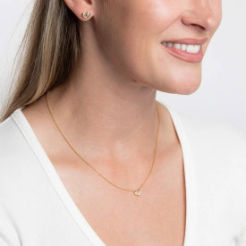 Strieborný náhrdelník gold plated CZ srdce