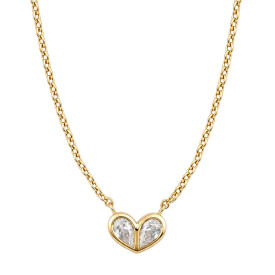Strieborný náhrdelník gold plated CZ srdce