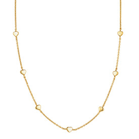 Strieborný náhrdelník malé zlaté srdiečka