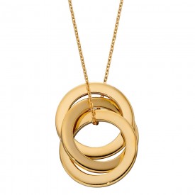 Strieborný náhrdelník Triple ring gold