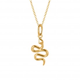 Strieborný náhrdelník Had gold plated