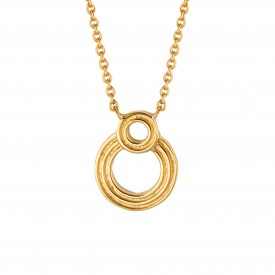 Strieborný náhrdelník Circle ridges Gold