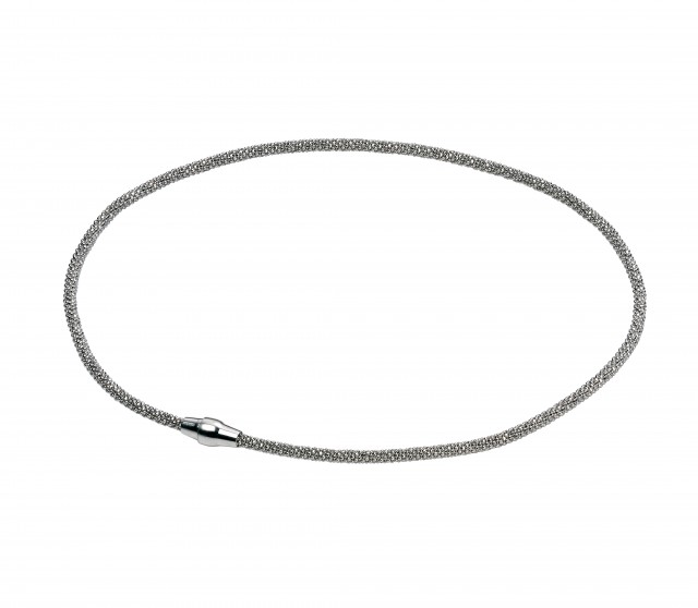 Strieborný náhrdelník - POPCORN, rhodium plated