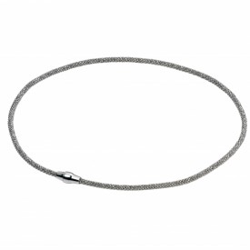 Strieborný náhrdelník - POPCORN, rhodium plated