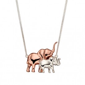 Strieborný náhrdelník slony