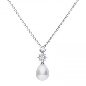 Strieborný náhrdelník so syntetickými diamantmi zn. Diamonfire