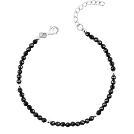 Strieborný náramok čierny spinel