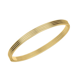 Strieborný náramok gold plated Ridged Bangle