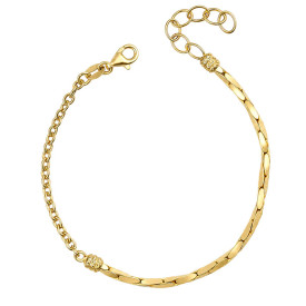 Strieborný náramok gold plated Snake Texture