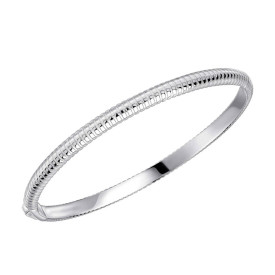 Strieborný otvárací náramok Striped Bangle