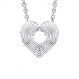 Strieborný prívesok Ridged Heart Slider