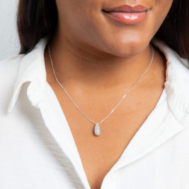 Strieborný prívesok Channel Set Droplet