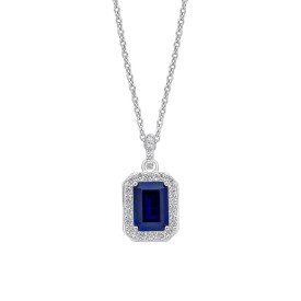 Strieborný prívesok Geometric Halo Blue Diamonfire