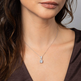 Strieborný prívesok Radiant Oval Drop Diamonfire