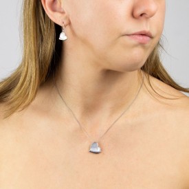 Strieborný prívesok + retiazka Fiorelli silver - perleť