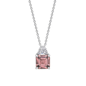 Strieborný prívesok Square Cut Pink Diamonfire