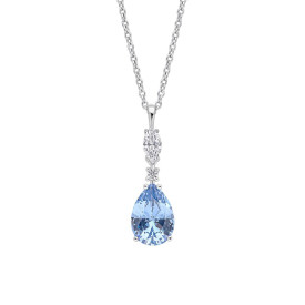 Strieborný prívesok Teardrop Marquise Blue Diamonfire