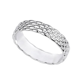 Strieborný prsteň Basket Weave