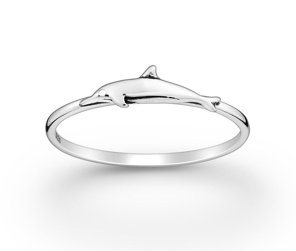 Strieborný prsteň Delfín