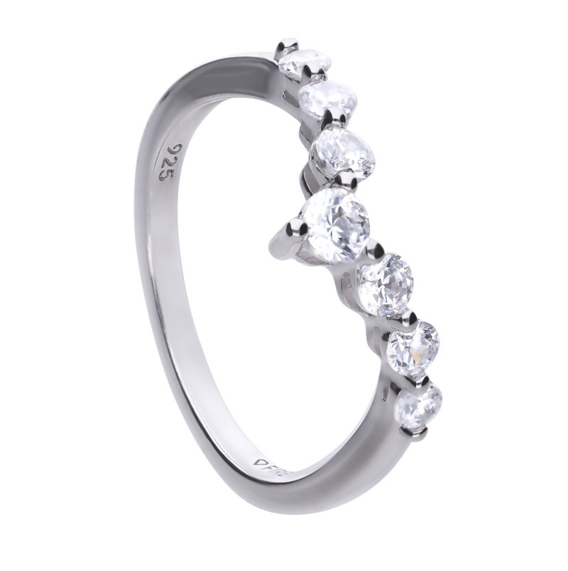 Strieborný prsteň Diamonfire so syntetickými diamantmi