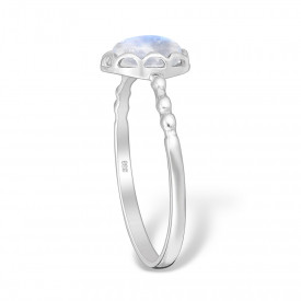 Strieborný prsteň Moonstone