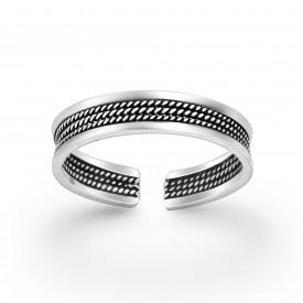 Strieborný prsteň na nohu Oxidized