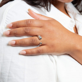 Strieborný prsteň Open Organic Shaped