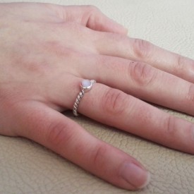Strieborný prsteň (ružová perleť)