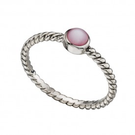 Strieborný prsteň (ružová perleť)