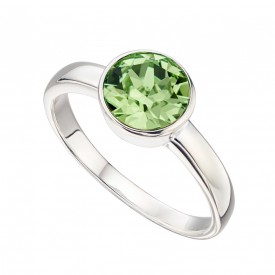 Strieborný prsteň s kameňom narodenia - August - zelený peridot