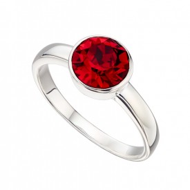 Strieborný prsteň s kameňom narodenia - Júl - rubín