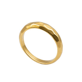 Strieborný tepaný prsteň gold plated