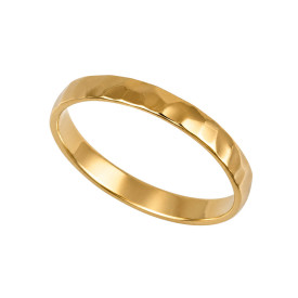 Strieborný tepaný prsteň gold plated