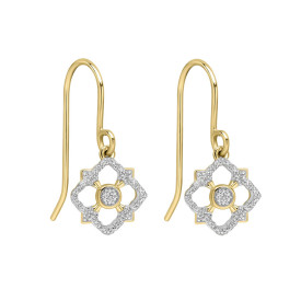 Zlaté diamantové náušnice Elements Gold