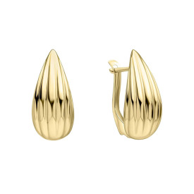Zlaté náušnice Elements Gold Ridged Teardrop