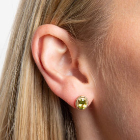Zlaté náušnice Elements Gold s peridotom