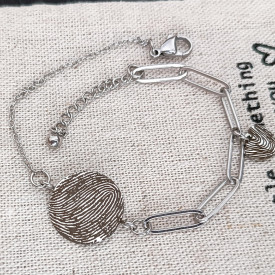 Dámsky oceľový náramok na gravírovanie Disk + SRDCE