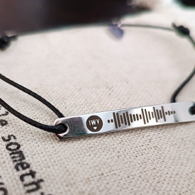 Šnúrkový náramok ID platnička na gravír UNISEX
